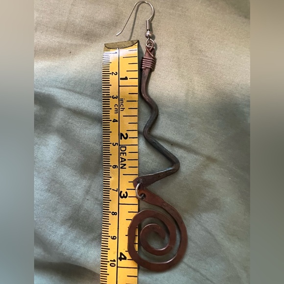 Handmade earrings—copper patinaed - Picture 3 of 5